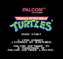 Teenage Mutant Ninja Turtles title screen for Famicom